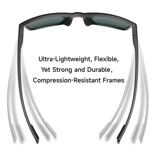ACBLUCE Mens Polarized Sunglasses for Womens Driving Fishing Running Sunglasses for Travel Hiking Beach Travel Fashion Black Glasses