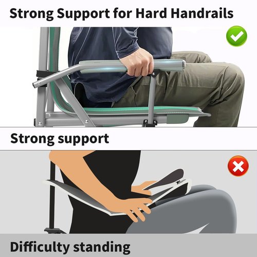 Oversized Camping Chair for Adults Heavy Duty,Heavy Duty Lawn Chair with Side Pockets,Outdoor Camping, Fishing, Beach,Hiking Foldable Camping Chair (2, Grey Light Blue, X-Large)