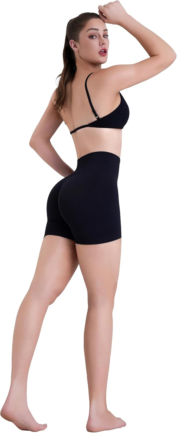 Sunzel Women's Biker Shorts - Hidden Scrunch Butt Lifting & Tummy Control | Breathable Mesh Yoga Shorts for Workouts