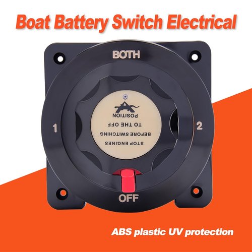 Marine Dual Battery Selector Switch - Heavy Duty Boat Safety Disconnect Isolator for Power Cut Off