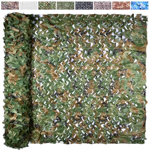 Yeacool Woodland Camo Netting 19.7ft x 19.7ft Bulk Camouflage Net for Hunting & Camping