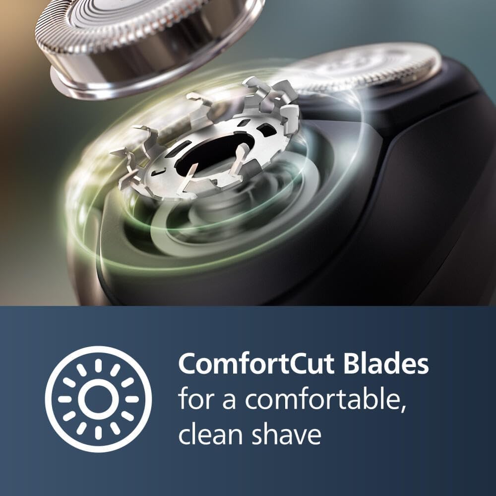 Philips Norelco Shaver 3900 Series - Wet & Dry Electric Shaver with Travel Pouch & Charging Stand - Storm Blue