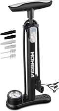 MOHEGIA Bike Floor Pump - High Pressure 160 PSI with Gauge | Fits Schrader & Presta Valves, Includes Ball Pump Needles