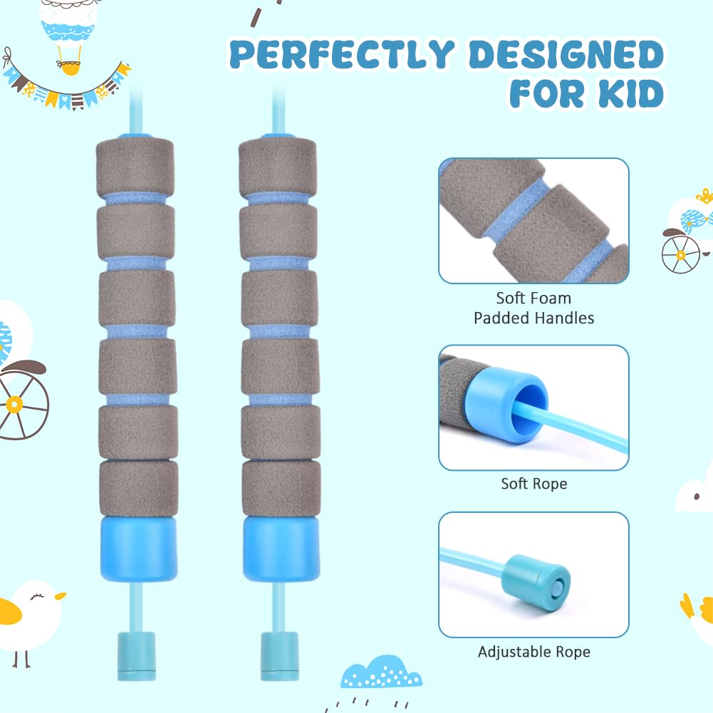 Jump Rope, 2 PCs Children's Skipping Rope, Adjustable Jump Rope with Skin-Friendly Foam Handles, 260 cm Skipping Rope for Children, Fitness, Training, Game