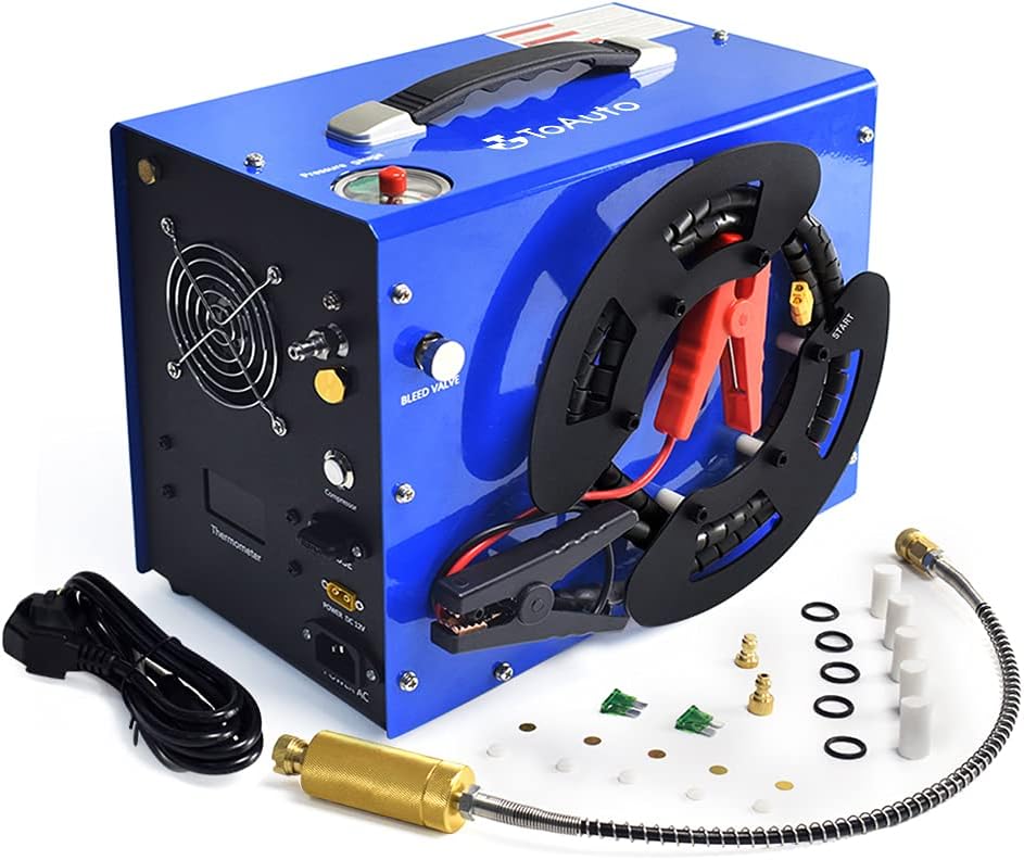 TOAUTO A3 PCP Air Compressor - Portable Vertical Design with Auto-Stop | 4500Psi, 110V AC/12V Battery