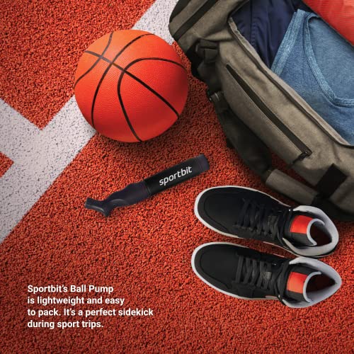 SPORTBIT Ball Pump for Sports Balls - Blue & Black Push & Pull Inflator