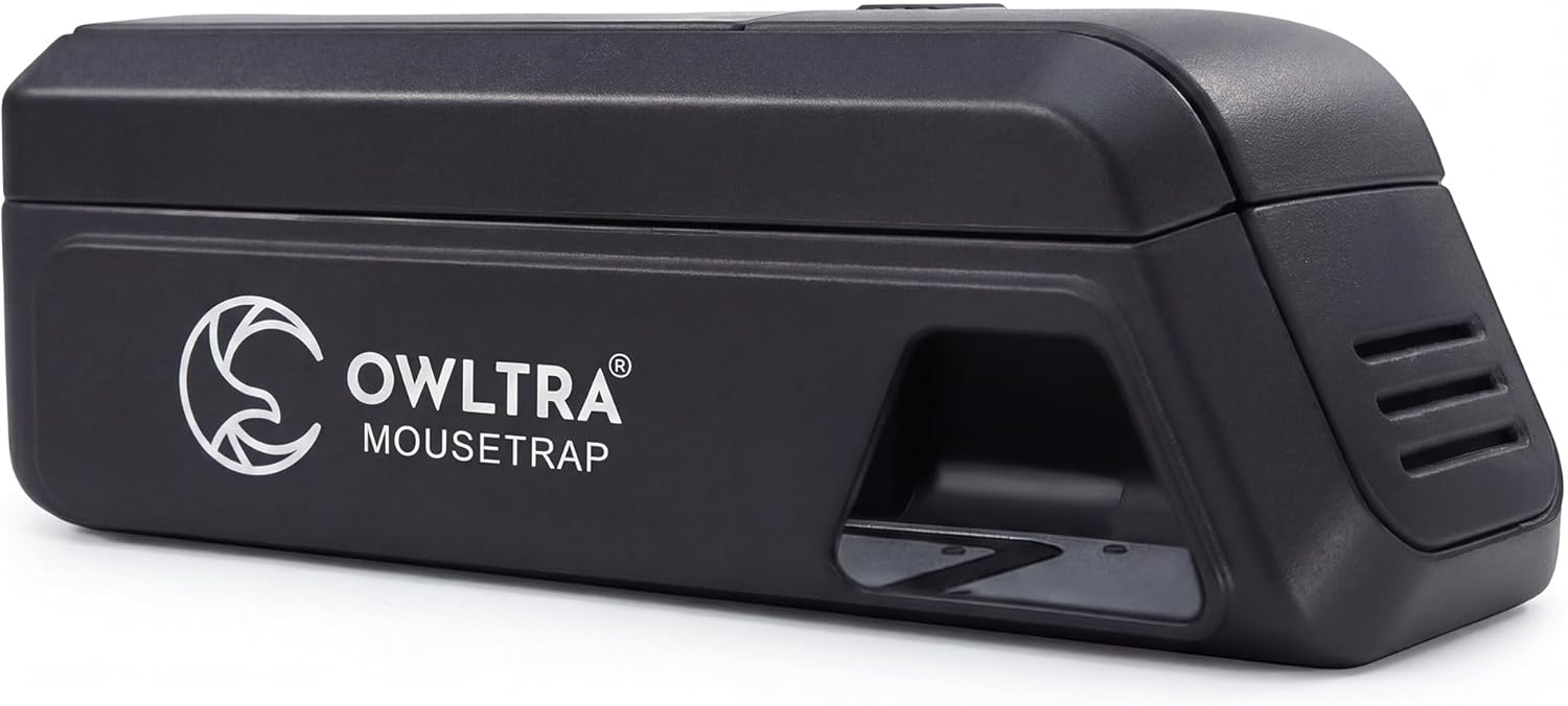 OWLTRA Indoor Electric Mouse Trap - Instant Rodent Zapper with Pet-Safe Trigger | Compact Black Design
