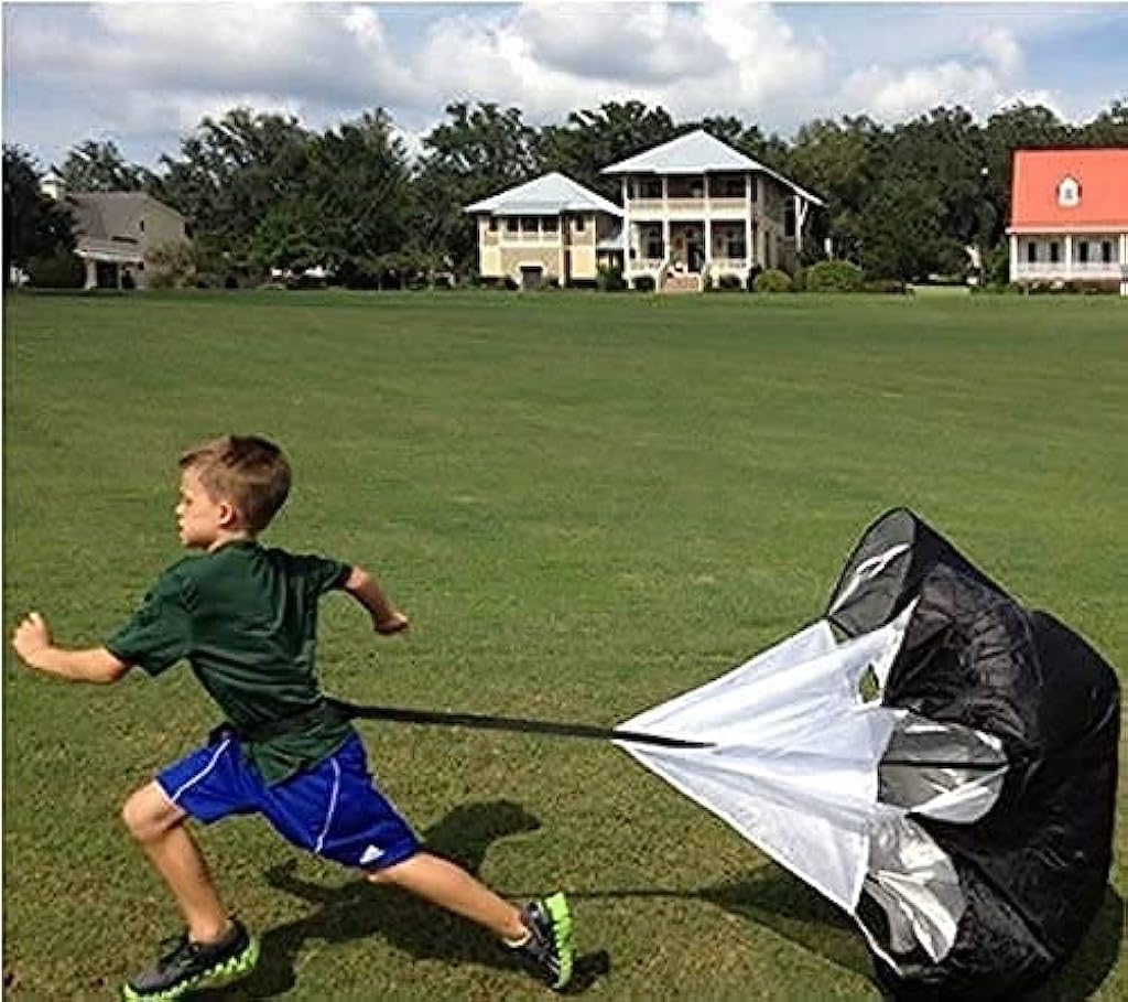 Skiennix Running Speed Training Parachute - 48" Resistance Sprint Trainer for Kids | Soccer Training Aid