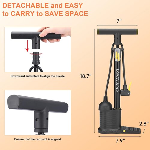 High-Pressure Bike Pump by [Brand Name] - Floor Bicycle Tire Pump for Presta & Schrader Valves | Versatile for Bikes, Balls & Scooters