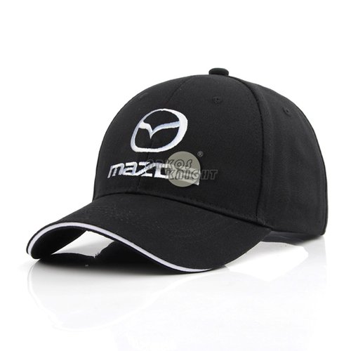 ARKOSKNIGHT Motorsport Automotive White Hat Baseball Caps Men's Baseball Caps Adjustable Trucker Hat with Embroidered Racing Auto Logos(MZD-Black)