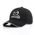 ARKOSKNIGHT Motorsport Automotive White Hat Baseball Caps Men's Baseball Caps Adjustable Trucker Hat with Embroidered Racing Auto Logos(MZD-Black)