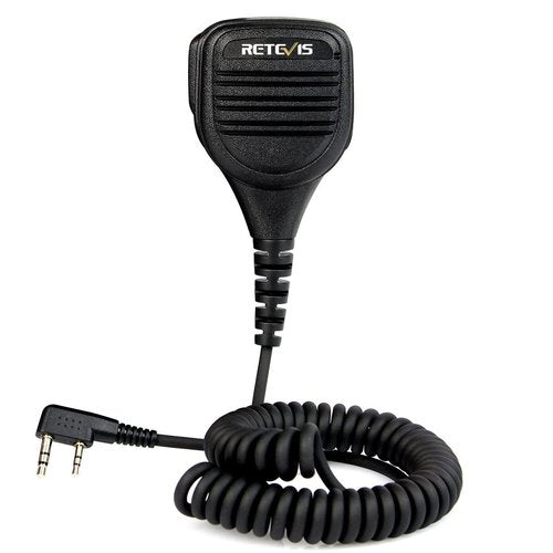 Retevis RT85 RB26 Walkie Talkie Speaker Mic,Shoulder Speaker Microphone,Compatible with Retevis RT22 RT68 RT21 H-777 RT86 RT27 RT15 RB89 BAOFENG UV-5R 5RM Kenwood Samcom,with 3.5mm Audio Jack(1 Pack)*