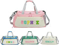 Chenille Personalized Girls Dance Bag - Custom Name with Shoes Compartment | Large Capacity Gym Duffle for Yoga, Ballet & Travel