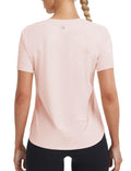 baleaf Ice Cooling Athletic Shirts for Women UPF 50+ Workout Tops Running Short Sleeve for Women Tennis Breathable Quick Dry Moisture Wicking Stretch Loose Fit Gym Light Pink M