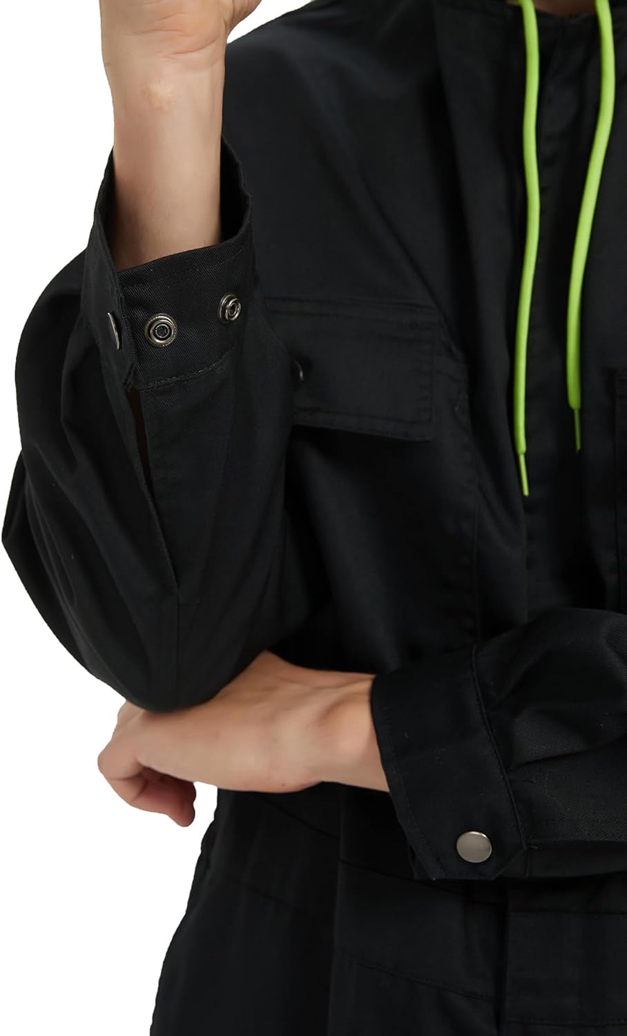 Skiennix Men's Cotton Blend Long Sleeve Coverall - Multi-Pocket Mechanic Work Jumpsuit with Hood