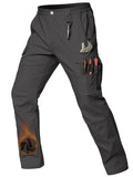 CARWORNIC Men's Ripstop Fleece Lined Tactical Work Pants Warm Water Resistant Flex Utility Cargo Skiing Hiking Pants Black