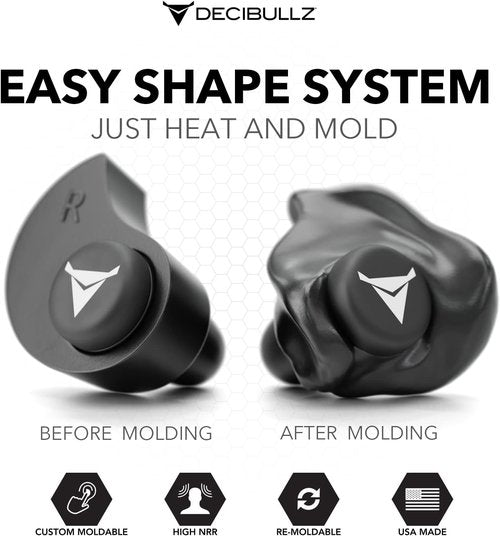 Decibullz - Custom Molded Earplugs | 31dB Highest NRR for Comfortable Hearing Protection (2 Pack)