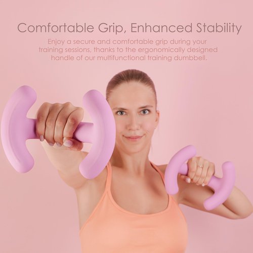 STONESAM Multi-function home training Equipment, hand weight kettlebell/dumbbell weights for workout Exercise Fitness, Yoga, Dance, Barre, Pilates, Cardio, Aerobics, Boxing (Pink, 2.75Lb*2)