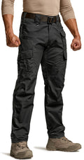 CQR Men's Tactical Pants, Water Resistant Ripstop Cargo Pants, Lightweight EDC Work Hiking Pants, Outdoor Apparel, Duratex Mag Pocket Black, 44W x 30L
