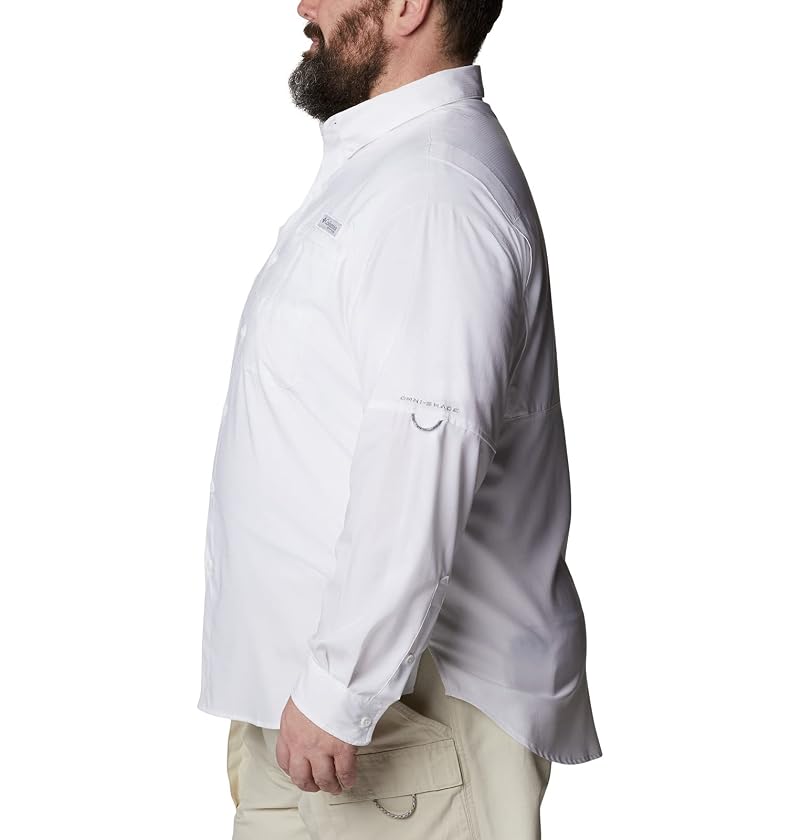 Columbia PFG Tamiami Long Sleeve Fishing Shirt for Men - White, XL