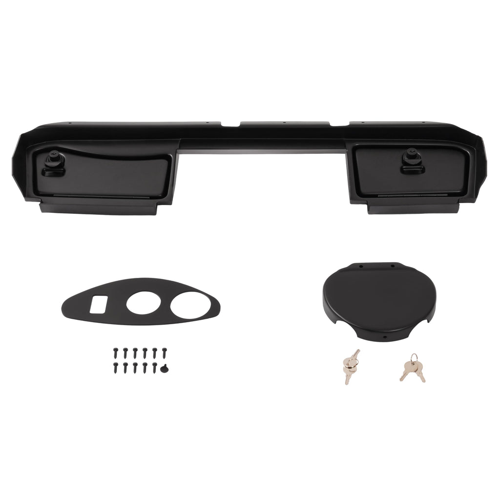 WUTIST Dashboard Cover W/Lockable Doors Compatible with 2008-2014 EZGO RXV Models Dash Cover Matte Black Plastic Steel Painted