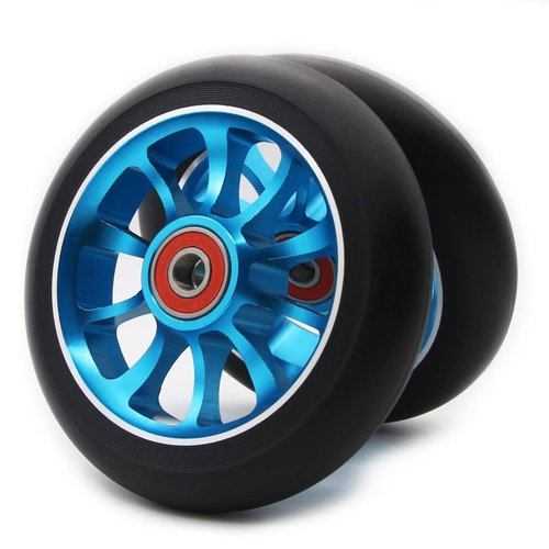 Z-FIRST 2PCS Replacement 110mm Pro Scooter Wheel with ABEC 9 Bearings Fit for MGP/Razor/Lucky Pro Scooters (Blue)