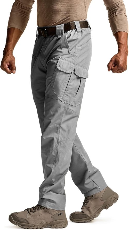 CQR Men's Tactical Pants - Lightweight Water-Resistant Ripstop Cargo for Outdoor Hiking & Work