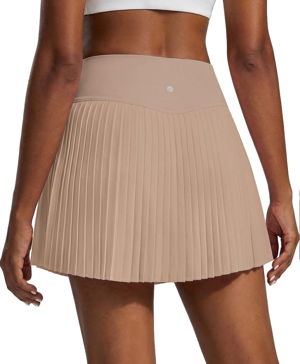 PINSPARK High Waist Pleated Tennis Skirts for Women - Mini Athletic Golf Skort with Pockets