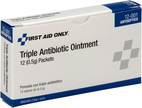 First Aid Only Triple Antibiotic Ointment Packets - Box of 12 for Fast Wound Healing