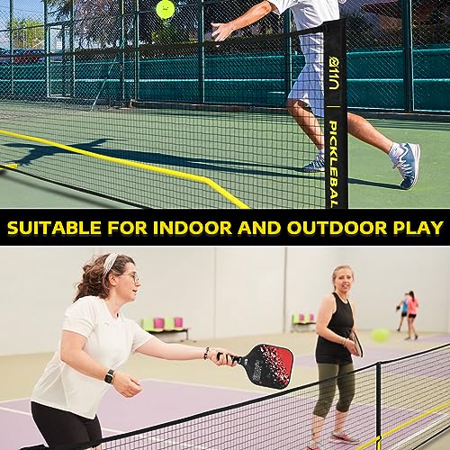 A11N SPORTS Yellow Regulation Pickleball Net System 22ft Portable Indoor & Outdoor