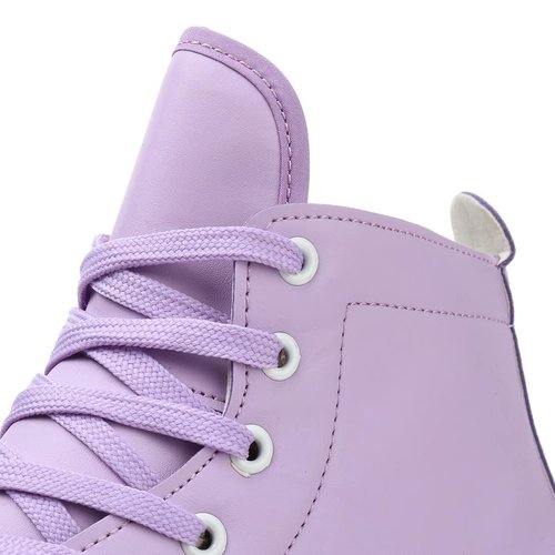 Risup High Top Roller Skates for Women and Men - Classic Double Row Four Wheel Skates - Cowhide Shoes for Girls Unisex - Purple Flash, 35 US 5