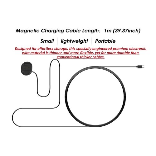 KONAFEI Charging Cable for RayBan Meta Display Neural Band Charger, Magnetic Fast Charger for Ray-Ban Meta Display Glasses Accessories, Portable Travel/Car/Phone/Laptop Charging Cable (Black)