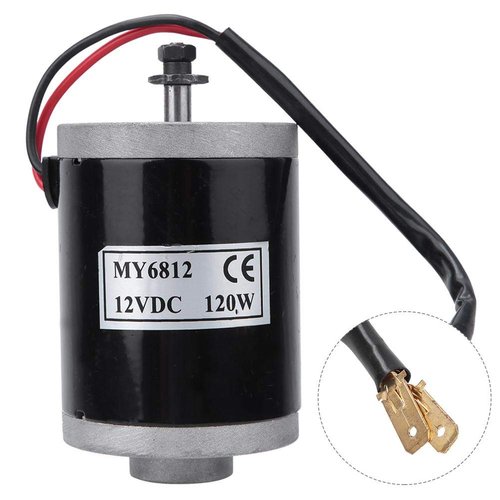 12V Motor 65W,Sprocket Belt Pulley for Scooter,Brushed Motor,MY6812 12V 120W High Speed Small Brush Motor with Belt Pulley Electric Scooter E Bike Accessory