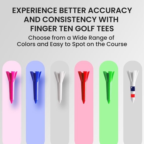 GKandi Golf Tees 5 Prong Design Plastic Short Golf Tees 1 1/2 Inch Bulk for Women Men Ladies Clubs Golf Balls 50/100/200 Count White Blue (White, 200pcs)