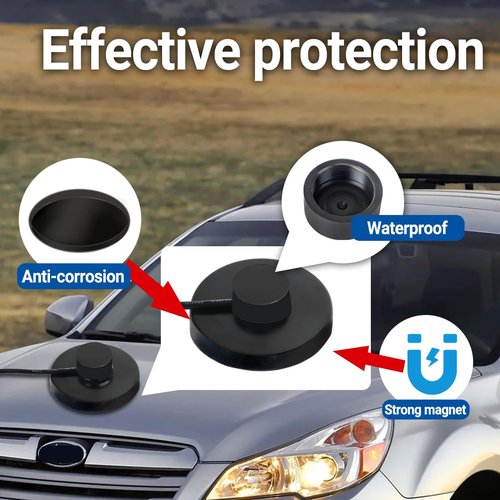 NMO Antenna Mount Magnetic Base with PL259 Male Connector, 16.4FT(5 Meters) Coaxial Cable, Dust Cover Cap for HF VHF UHF NMO GMRS Mobile Car Truck CB Ham Radio Antenna