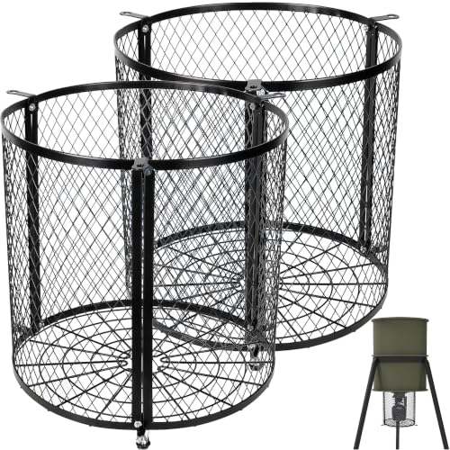 Moonoom 2-Pack Deer Feeders Varmint Cage - 12.3 x 11.8 Inches, All-Metal Squirrel & Raccoon Protector, Round Variant