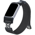 C&L Accessories Bands Compatible with Charge 6/Charge 5 Bands Stainless Steel Metal Strap for Women Men with Charms (Black, Bling)