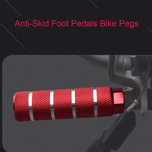 Enkarl Bike Pegs Anti-Skid Lead Foot Bicycle Pegs Aluminum Alloy BMX Pegs for Mountain Bike Cycling Rear Stunt Pegs Fit 3/8 inch Axles 26T (Red)