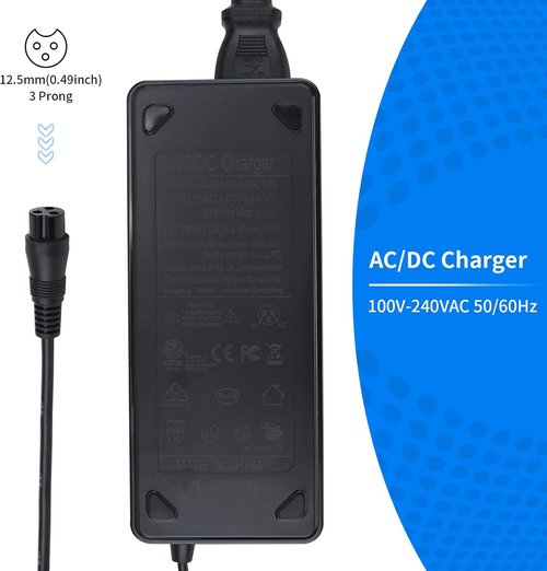 54.6V 2A Charger | Electric Scooter Power Supply for 48V Lithium Li-ion Battery with M16 Connector