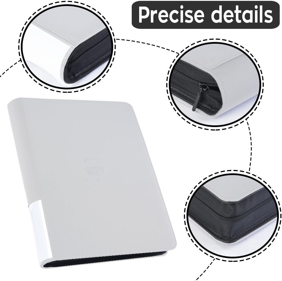 Premium Semi Rigid Card Holder Binder by Semi Rigid | Holds 360 Trading & Sports Cards - Classic White