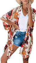 Skiennix Women's Kimono Swimsuit Cover-Up - Casual Loose Cardigan for Summer Beach Wear