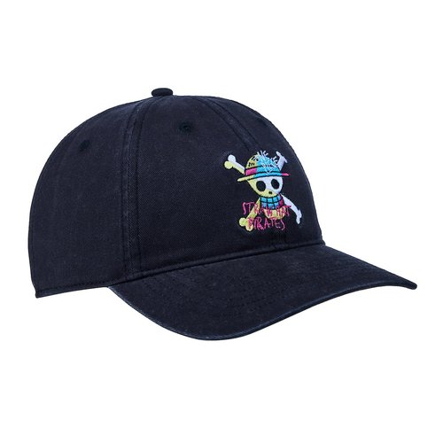 Bioworld One Piece Live Action Straw Hat Pirates Logo Adult Black Unstructured Baseball Cap