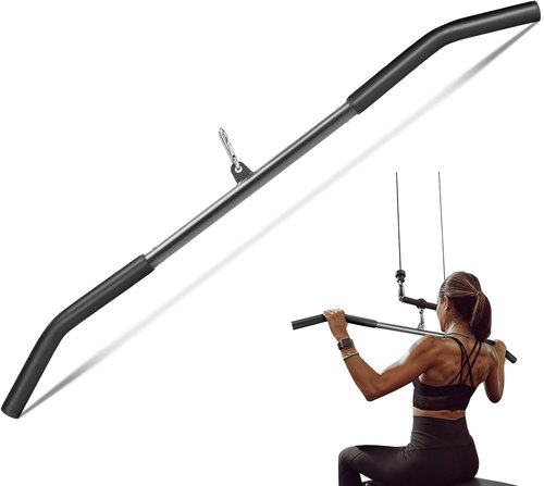 LAT Pull Down Bar Attachment - Non-Slip Handle for Cable Machines | Strength Workout Equipment