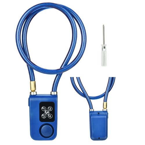 Chain Lock for Bike with Alarm, Y787 Smart Alarm Lock AntiTheft Motorcycle Chain Lock for Scooter/Stroller/Gate Blue