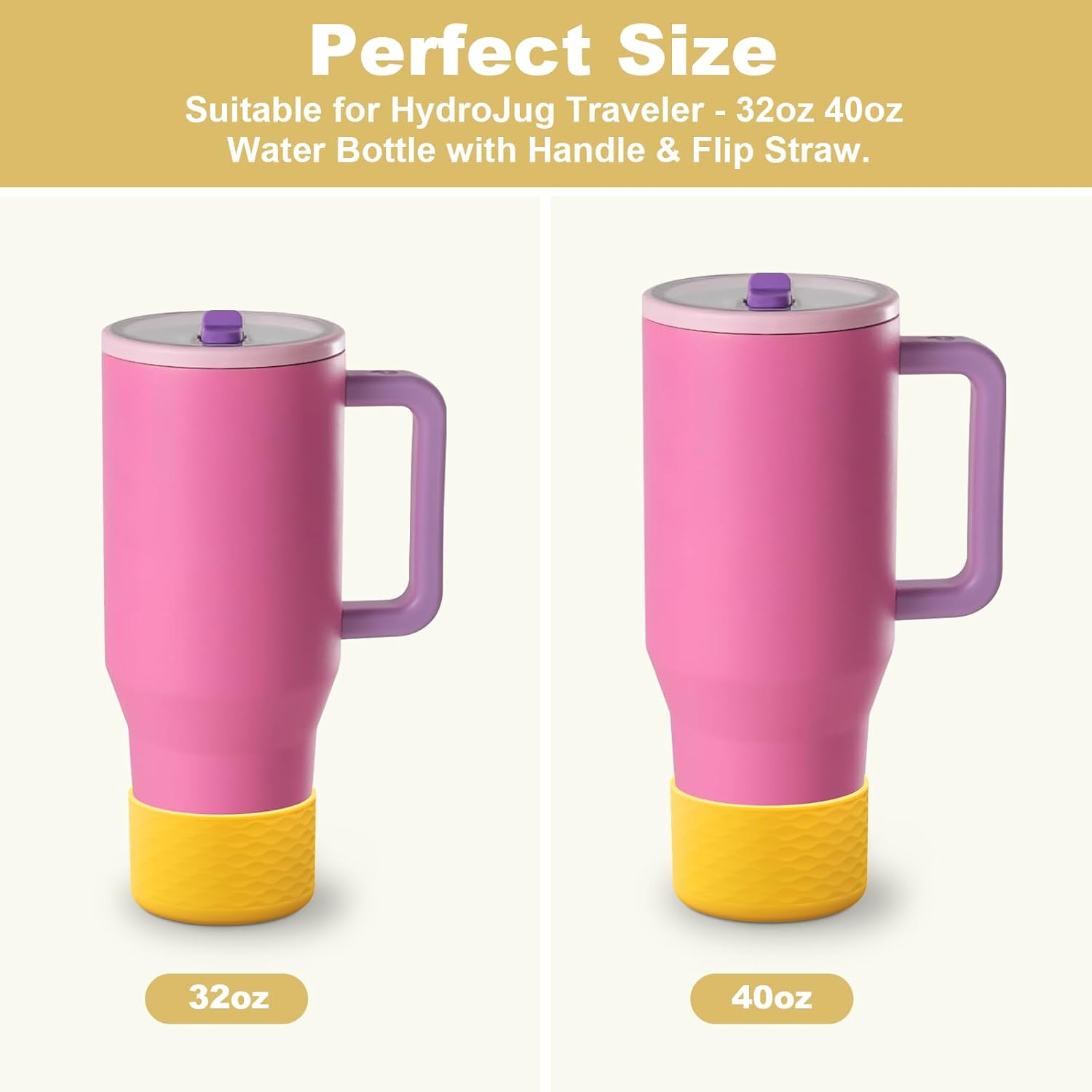 Yoleike Silicone Boot for Hydrojug Traveler 40 oz Tumbler - Anti-Slip Protective Sleeve, BPA Free
