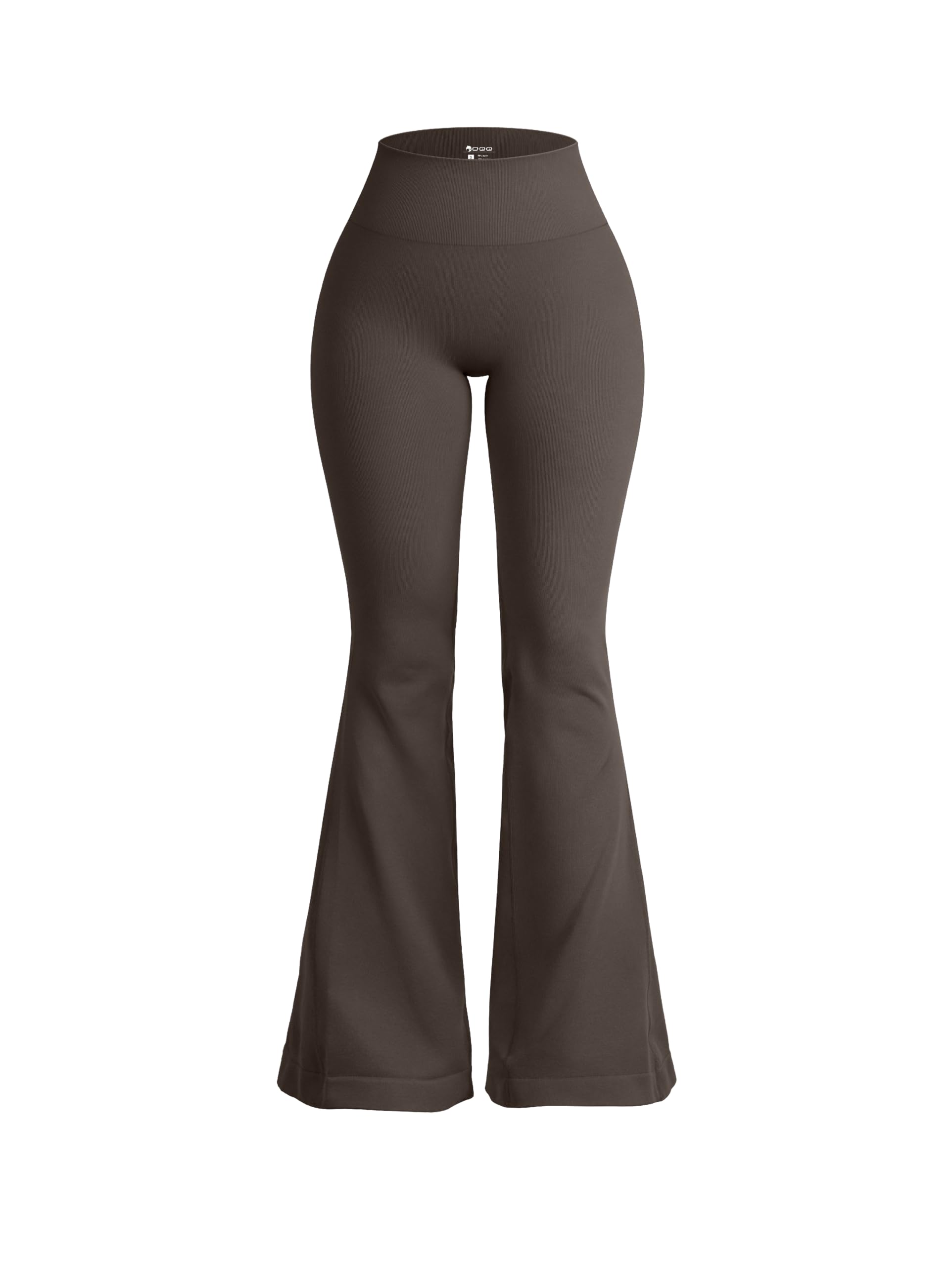 OQQ Women's Flared Pants High Waisted Yoga Leggings Stretchy Bell Buttom Wide Leg Tea Leaf