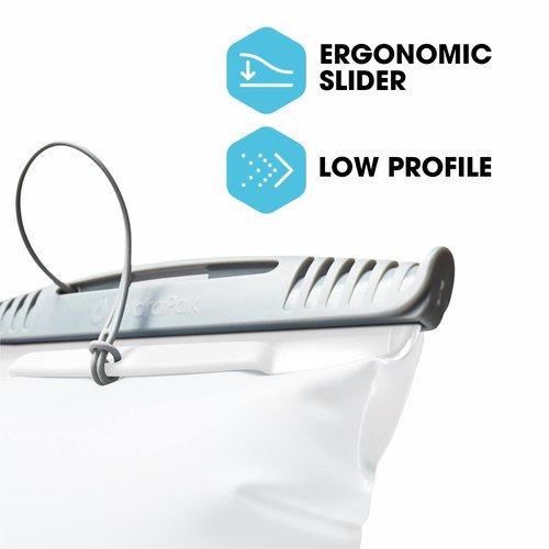 HydraPak Shape-Shift (for 2L or 3L Hydration Packs) Low-Profile Water Bladder/Reservoir for Hydration Backpacks - High Flow Bite Valve, Leak Proof, Fully Reversible, and Dishwasher Safe