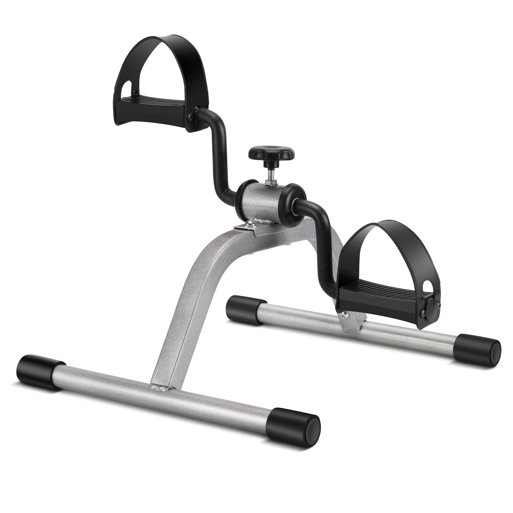 RYGEO Pedal Exerciser Mini Exercise Bike for Leg and Arm Recovery Exercise Lightweight and Portable Floor Bike(Silver)