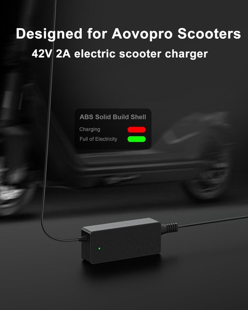 VHBW 42V Electric Scooter Charger Compatible with AovoPro M365 ES60 EW6 365Go M1 M365Pro AP07 VT01 Scooter -YLT-42V0150 Charging Adapter,LED Indicator, 9.8FT Cord