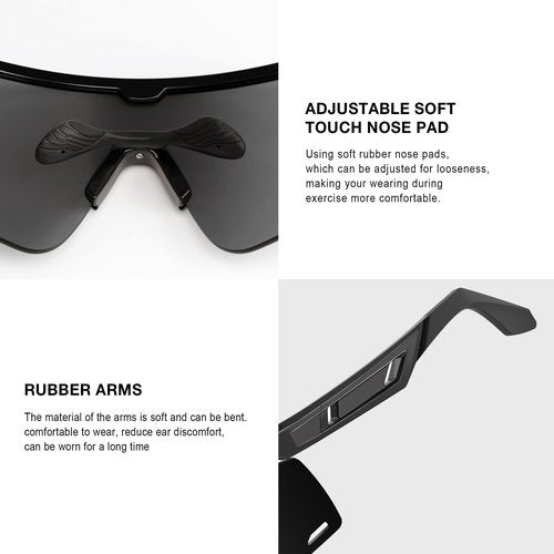 Occhsouo Sports Sunglasses for Men: Cycling Glasses Womens Youth Sunglasses for Baseball Running